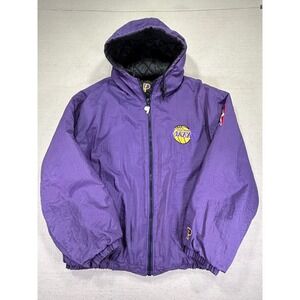 Pro Player NBA Lakers Mens XL Jacket Puffer Reversible Full Zip Embroidered Coat